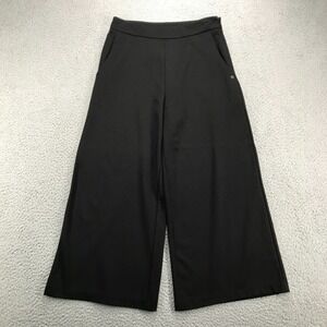 SURKANA Pants Womens Size MEDIUM Black Stretch Wide Leg Cropped 28x23 NEW‎